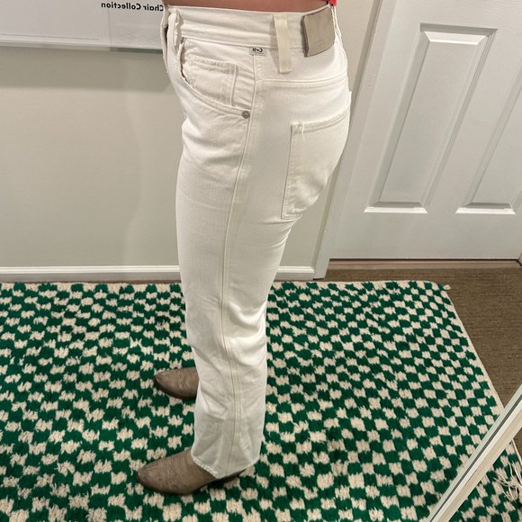 Citizens of Humanity White Daphne High-Rise Stovepipe Jeans - Picture 4 of 11